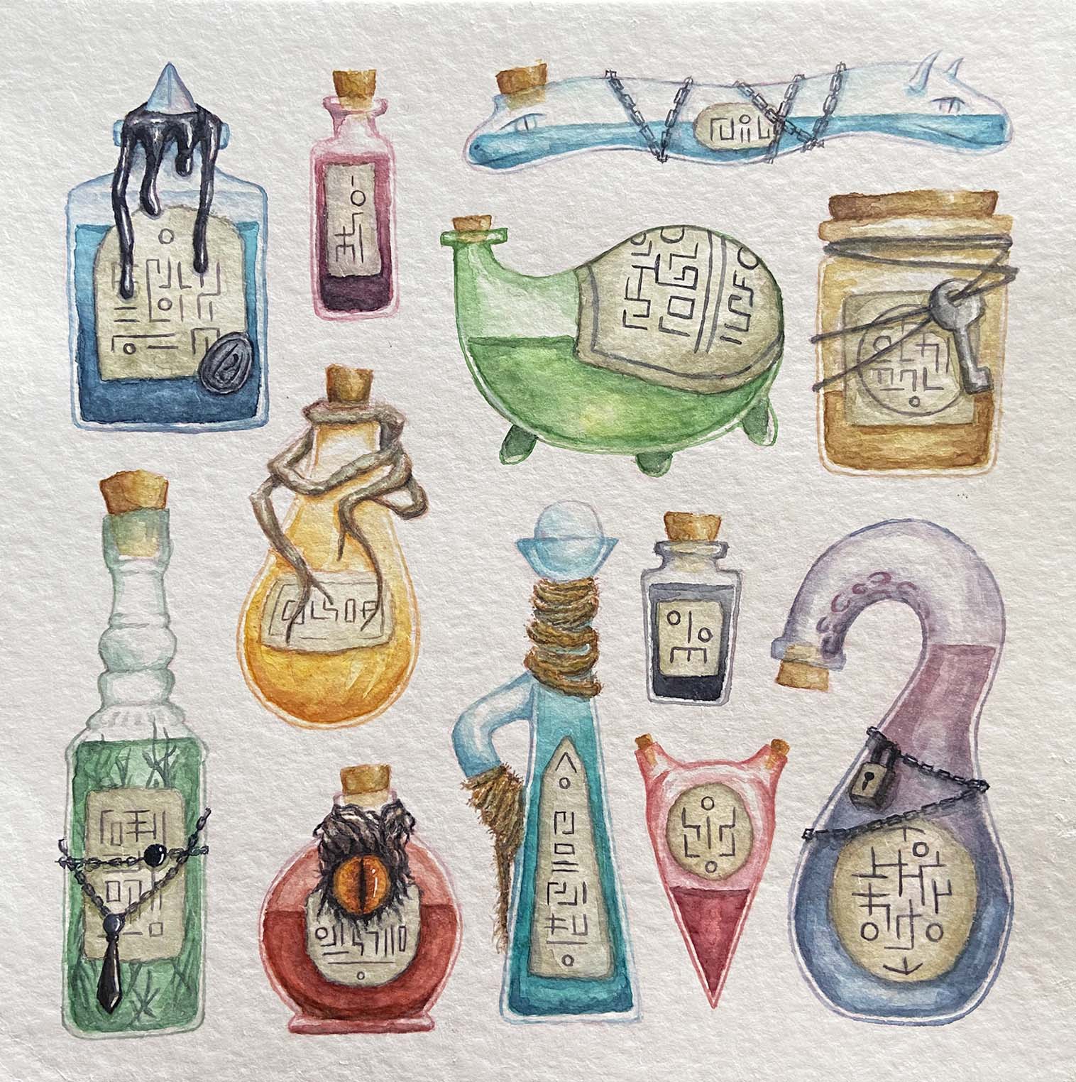 Watercolor potions