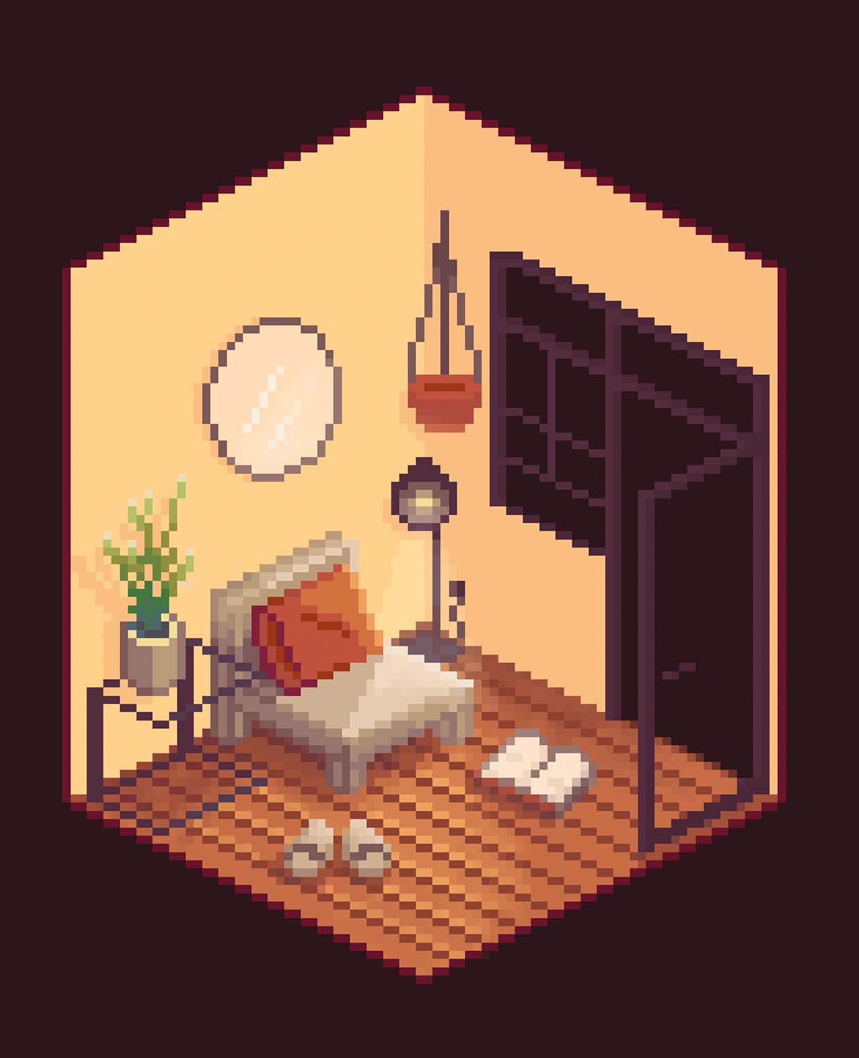 Cozy room pixel art