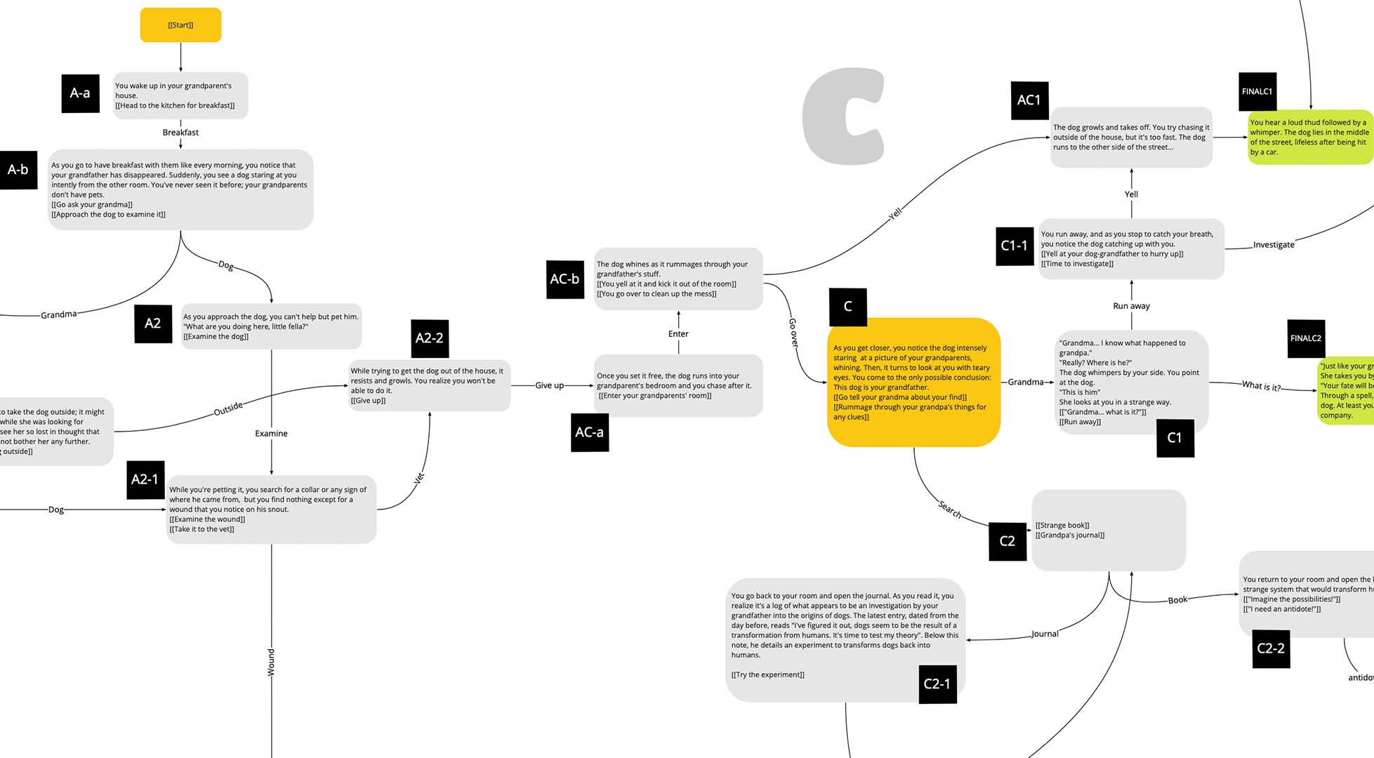 Extract of narrative flowchart